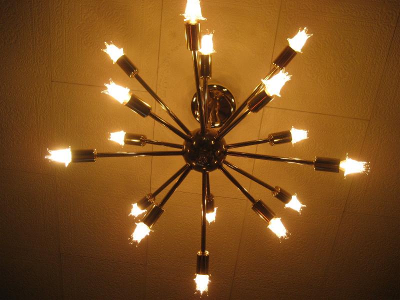 1950's 1960's 50-60年代 USA ビンテージ スプートニク シャンデリア ランプ ライト 照明 アトミック スターバースト